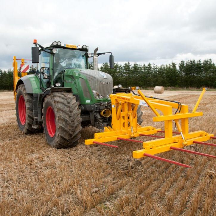 Octa-Quad Bale Handling System - front section for carrying 4 round bales or 2 Heston bales at a time. Showing folding version.